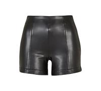 Urban Classics Ladies’ Faux-Leather Mujer Pantalones Cortos Negro