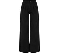 Urban Classics Pantalones de algodón Plisados orgánicos para Mujer, Negro, W26
