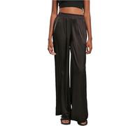 Urban Classics Pantalones Anchos de satén para Mujer, Negro, M