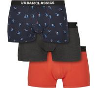 Urban Classics Pantalones Calzoncillos Boxer 3-Pack Bird Aop+Boxer Naranj Carbón S