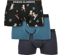 Urban Classics Pantalones Calzoncillos Orgánicos X-Mas 3-Pack Teddy Aop+Jasper+Navy XL