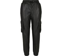 Urban Classics Pantalones Cargo de Piel Sintética Para Mujer Pantalón, Mujer, Negro, S
