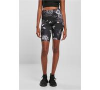 Urban Classics Pantalones cortos de ciclismo Aop de malla de cintura alta para mujer Darkflower S