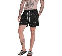 Urban Classics Pantalones Cortos De Natación Con Logotipo, Bañadores Ajustados Para Hombre, Negro (shark/black/white 01700), M