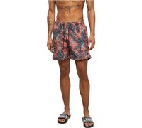 Urban Classics Pantalones Cortos de natación Pattern Bañadores Ajustados para Hombre, Dark Tropical AOP, L