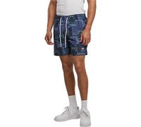Urban Classics Pantalones Cortos de natación Pattern Bañadores Ajustados para Hombre, Navy Bandana AOP, M