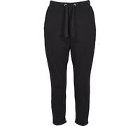 Urban Classics Ladies Open Edge Terry Turn Up Pants Pantalón de Deporte, Negro (Black 00007), L para Mujer