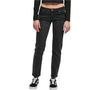 Urban Classics Pantalones Vaqueros Rectos de Cintura Baja para Mujer, Negro Lavado, 30