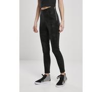 Urban Classics Pantalones de mujer Pantalones de piel sintética lavada negros XS