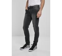 Urban Classics Pantalones Slim Fit Zip Jeans Real Negro Lavado W28-L32