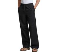 Urban Classics Pantalones Sueltos de Lino de algodón, Negro, L para Hombre