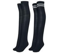 Urban Classics Par de Calcetines Altos Chica Mujer Calcetines hasta Rodilla Negro/Gris-Negro EU 36-39