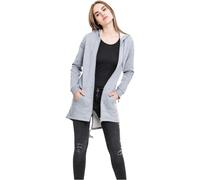 Urban Classics Parka Mujer Felpa Mujer Capucha con Cremallera Negro Rippbündchen Regular