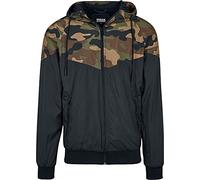 Urban Classics Pattern Arrow Windrunner Chaqueta, Blk/Woodcamo, S para Hombre