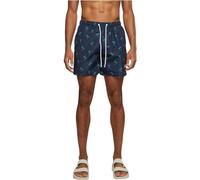 Urban Classics Pattern Palm Hombre Bañador Negro/Aceituna 100% poliéster