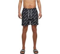 Urban Classics Pattern Swim Shorts Bañadores Ajustados para Hombre, Logotipo de Blackscript, XXXL
