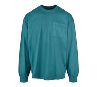Urban Classics Pigment Dyed Pocket Longsleeve Camiseta Hombre, Teal, S