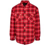 Urban Classics Tb3829-plaid Quilted Shirt Jacket Chaqueta, Rojo, Negro, M para Hombre