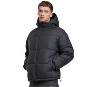 Urban Classics Puffer básica con capucha Hombre Chaqueta de Invierno Negro S 100% poliéster