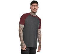 Urban Classics Raglan Contrast tee Camiseta, Multicolor (Cha/Burgundy), S para Hombre