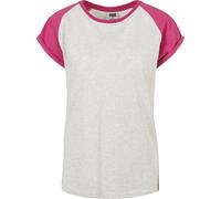 Urban Classics Señoras Contrast Raglan Tee Lightgrey/Brightviolet 5XL
