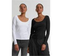 Urban Classics Señoras cuello ancho Longsleeve 2-Pack TB7162A M