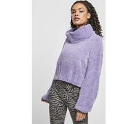 Urban Classics Señoras Sudadera Señoras Chenilla corta Jersey de cuello alto Lavanda 4XL