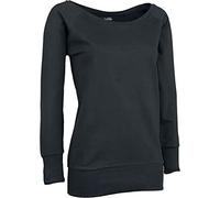Urban Classics Señoras Wideneck Crew Neck Sudadera, Negro, L para Mujer