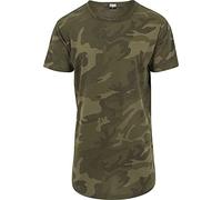 Urban Classics Shaped Long Camiseta, Multicolor (Olive Camo 775), Small para Hombre