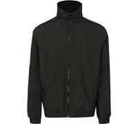 Urban Classics Striped Sleeve Crinkle Track Jacket Chaqueta, Negro (Blk/Wht 00050), Small para Hombre