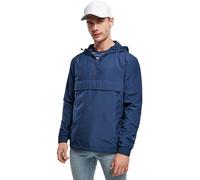URBAN CLASSICS Sudadera básica cortavientos hombre, con capucha ajustable, bolsillo grande y cremallera frontal, cintura ajustable y bolsillos delanteros, color Azul Oscuro Talla S
