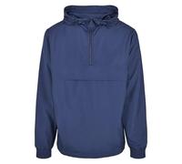 URBAN CLASSICS Sudadera básica cortavientos hombre, con capucha ajustable, bolsillo grande y cremallera frontal, cintura ajustable y bolsillos delanteros, color Azul Oscuro Talla S