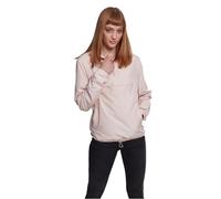 URBAN CLASSICS Sudadera básica cortavientos mujer, con capucha ajustable, bolsillo grande y cremallera frontal, cintura ajustable y bolsillos delanteros, color Rosa, Talla XS