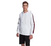 Urban Classics Sudadera con Capucha a Rayas, Blanco, Negro y Rojo, L para Hombre