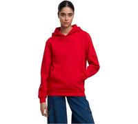 Urban Classics TB7431-Ladies Loose Light Brushed Fleece Hoody Hooded Sweatshirt, Red, XS Women's