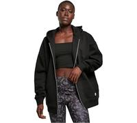 Urban Classics Sudadera con capucha para mujer con cremallera de gran tamaño Negro XXL