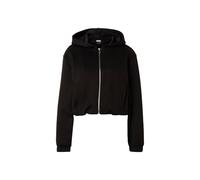 Urban Classics Sudadera con Capucha y Cremallera para Mujer, Corte Regular, Hecha de Material de Buceo, con Cremallera, para Ocio, Uso Diario y Ropa Urbana, Color Negro, S