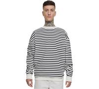 Urban Classics Cuello Redondo a Rayas Sudadera, Arena Blanca/Negro, L para Hombre