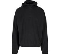 Urban Classics Oversized Polar Fleece Half Zip Hoody Sudadera con Capucha, Black, S para Hombre