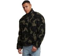 Urban Classics Sudadera para Hombre con Estampado de Oso de Peluche, Cuello Alto y Cierre de Cremallera, Tallas S-5XL, Oliveswirl, XXL