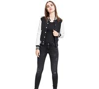 Urban Classics - Sudadera Para Mujer, 2 Tonos, Negro/Blanco (Blk/Wht), L