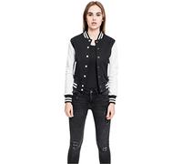 Urban Classics - Sudadera Para Mujer, 2 Tonos, Negro/Blanco (Blk/Wht), XXL