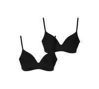 Urban Classics Sujetador Acolchado básico para Mujer, 2 Unidades, Color Negro y Negro, 80C
