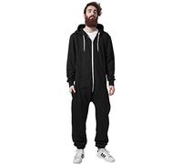 Urban Classics Sweat Jumpsuit, Mono para Hombre, Negro (Black/White), M/L