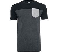 Urban Classics T-shirt 3-tone Pocket Tee, Maglia A Maniche Lunghe Hombre, Multicolor (cha/blk/gry), L