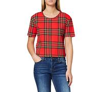 Urban Classics T-Shirt Ladies All-Over-Print Tartan Oberteil Short Oversized tee Camiseta, Rojo (Red/Blk 00200), X-Small para Mujer