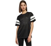 Urban Classics T-Shirt Ladies Stripe Mesh Tee - Camiseta para mujer, multicolor (blk/wht), talla Small (Talla del fabricante: Small)
