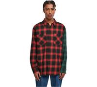 Urban Classics Talla Grande Mix Camisa a Cuadros de Franela Casual Manga Larga