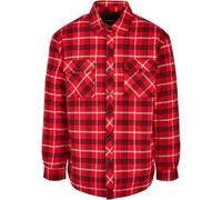 Urban Classics Tartán Acolchado Camisa Chaqueta de Cuadros Forro Cierre Botones