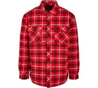 Urban Classics Tartán Acolchado Camisa Chaqueta de Cuadros Forro Cierre Botones